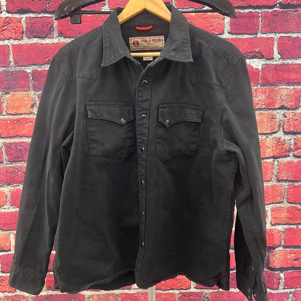 Iron and Resin The Reno Snap Button Western Shirt, Black - Size Large